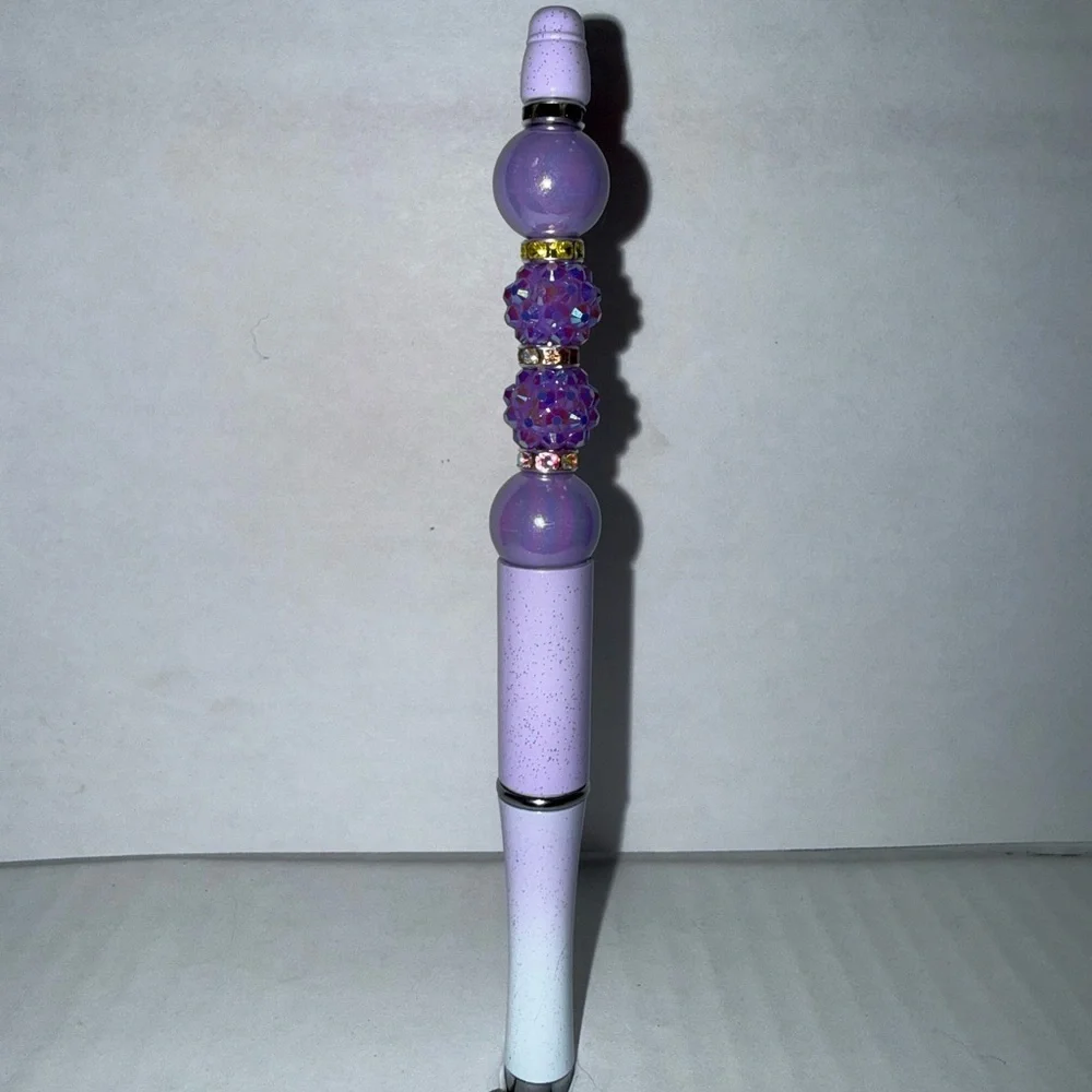 Handmade Beaded Pen- Elegant Purple sparkling Pen perfect for home or office - Picture 1 of 2